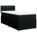 Cama box spring con colchón tela negro 80x200 cm