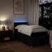 Cama box spring con colchón tela negro 80x200 cm
