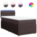 Cama box spring con colchón tela marrón oscuro 80x200 cm