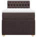 Cama box spring con colchón tela marrón oscuro 80x200 cm