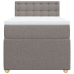 Cama box spring con colchón tela gris taupe 80x200 cm