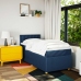Cama box spring con colchón tela azul 80x200 cm