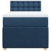 Cama box spring con colchón tela azul 80x200 cm