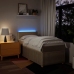 Cama box spring con colchón tela color crema 90x190 cm