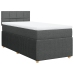 Cama box spring con colchón tela gris oscuro 90x190 cm