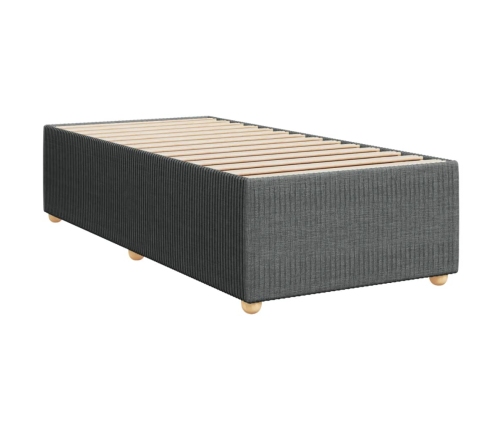 Cama box spring con colchón tela gris oscuro 90x190 cm