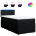 Cama box spring con colchón tela negro 90x190 cm