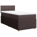 Cama box spring con colchón tela marrón oscuro 90x190 cm