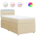 Cama box spring con colchón tela color crema 90x190 cm