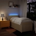 Cama box spring con colchón tela color crema 90x190 cm