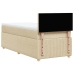 Cama box spring con colchón tela color crema 90x190 cm