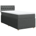 Cama box spring con colchón tela gris oscuro 90x190 cm