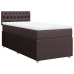 Cama box spring con colchón tela marrón oscuro 90x190 cm