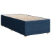 Cama box spring con colchón tela azul 90x190 cm