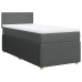 Cama box spring con colchón tela gris oscuro 90x200 cm