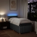 Cama box spring con colchón tela gris oscuro 90x200 cm