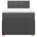 Cama box spring con colchón tela gris oscuro 90x200 cm
