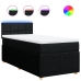 Cama box spring con colchón tela negro 90x200 cm