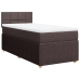 Cama box spring con colchón tela marrón oscuro 90x200 cm