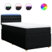 Cama box spring con colchón tela negro 90x200 cm