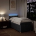 Cama box spring con colchón tela gris oscuro 90x200 cm