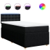 Cama box spring con colchón tela negro 90x200 cm