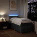 Cama box spring con colchón tela gris oscuro 100x200 cm