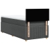 Cama box spring con colchón tela gris oscuro 100x200 cm