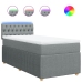 Cama box spring con colchón tela gris claro 100x200 cm