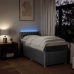 Cama box spring con colchón tela gris claro 100x200 cm
