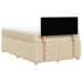 Cama box spring con colchón tela color crema 120x190 cm