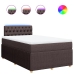 Cama box spring con colchón tela marrón oscuro 120x190 cm