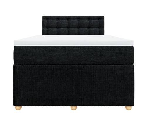 Cama box spring con colchón tela negro 120x190 cm