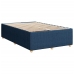 Cama box spring con colchón tela azul 120x190 cm