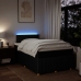 Cama box spring con colchón tela negro 120x200 cm