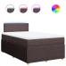 Cama box spring con colchón tela marrón oscuro 120x200 cm