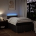 Cama box spring con colchón tela marrón oscuro 120x200 cm