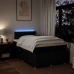 Cama box spring con colchón tela negro 120x200 cm