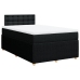 Cama box spring con colchón tela negro 120x200 cm