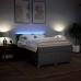 Cama box spring con colchón tela gris claro 140x190 cm