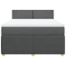 Cama box spring con colchón tela gris oscuro 140x190 cm