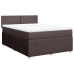 Cama box spring con colchón tela marrón oscuro 140x190 cm