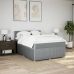 Cama box spring con colchón tela gris claro 140x190 cm