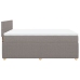 Cama box spring con colchón tela gris taupe 140x190 cm