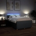 Cama box spring con colchón tela gris oscuro 140x190 cm
