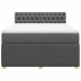 Cama box spring con colchón tela gris oscuro 140x190 cm