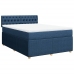 Cama box spring con colchón tela azul 140x190 cm