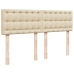 Cama box spring con colchón tela color crema 140x190 cm