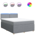 Cama box spring con colchón tela gris claro 140x200 cm