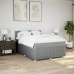 Cama box spring con colchón tela gris claro 140x200 cm